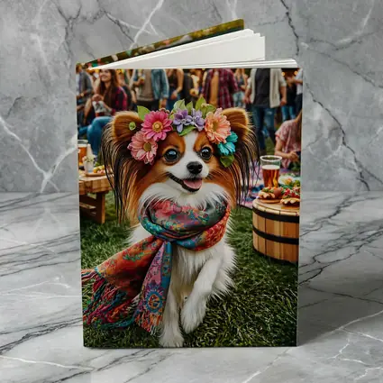 Papillon Dog Flower Crown Festival Outdoor