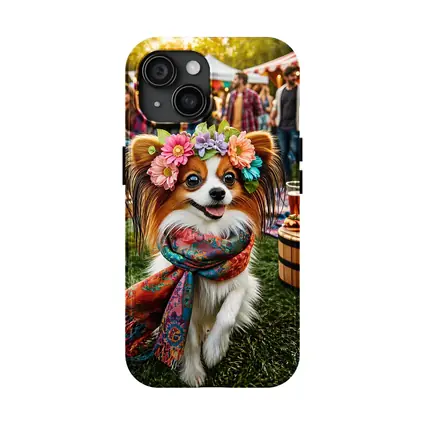 Papillon Dog Flower Crown Festival Outdoor