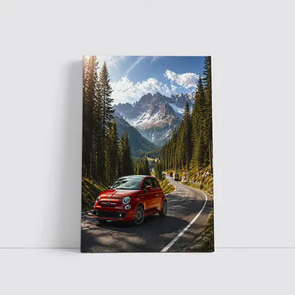 Fiat 500 Red Mountain Alpine Road Drive