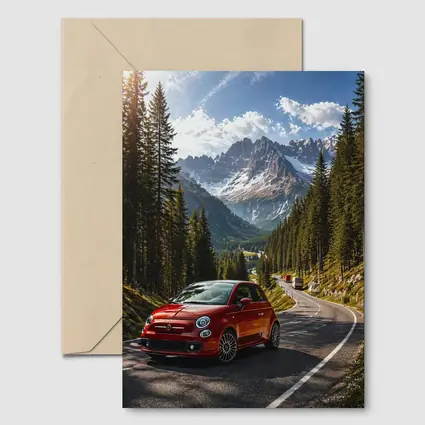Fiat 500 Red Mountain Alpine Road Drive