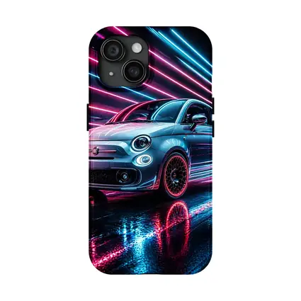 Fiat 500 Neon Lights Night Drive