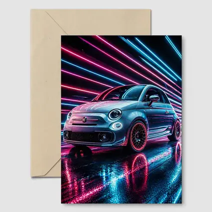 Fiat 500 Neon Lights Night Drive