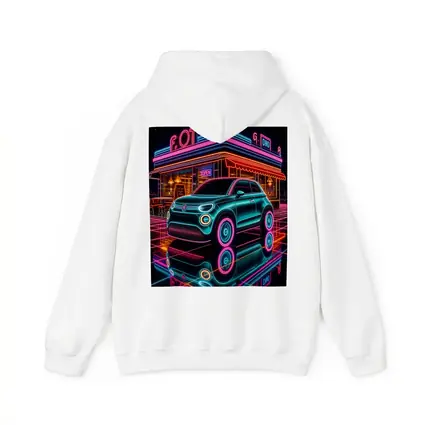Fiat 500 Neon Glow Retro Diner Night