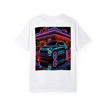 Fiat 500 Neon Glow Retro Diner Night