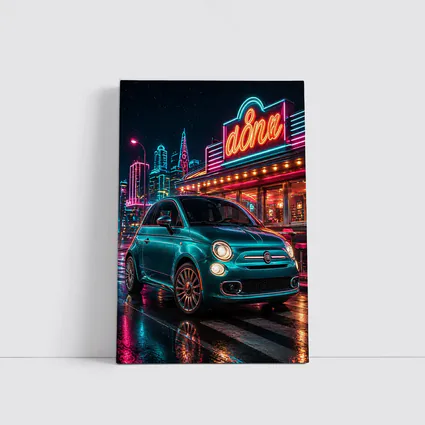 Fiat 500 Neon Diner Night City