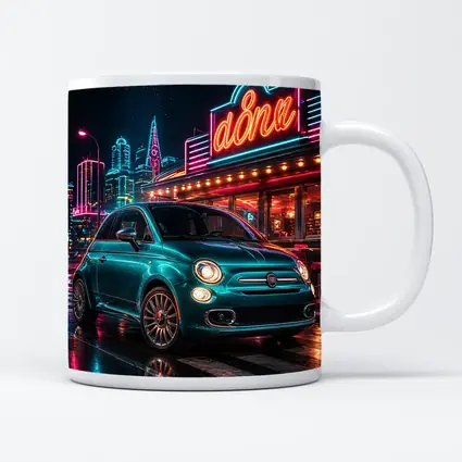 Fiat 500 Neon Diner Night City