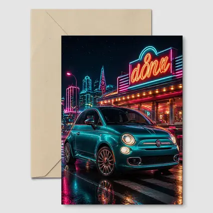 Fiat 500 Neon Diner Night City