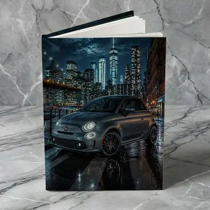 Fiat Abarth Parked on Rainy City Street