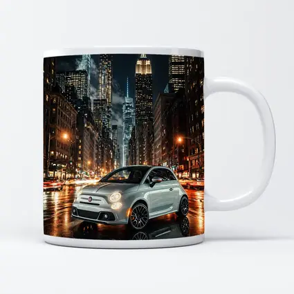 Fiat 500 Silver City Night Street Scene