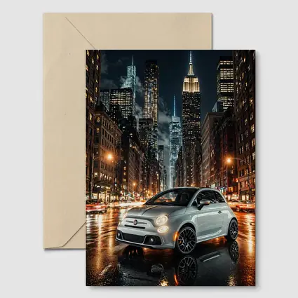 Fiat 500 Silver City Night Street Scene