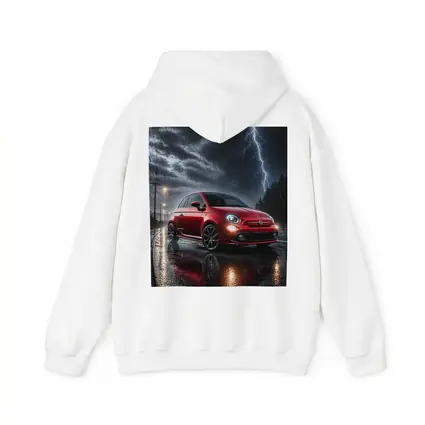 Fiat Abarth Red Car Stormy Night Rain