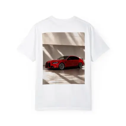 BMW M3 Red Sedan Indoor Garage Setting