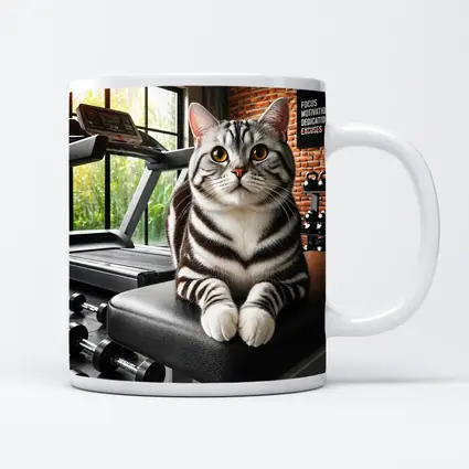 American Shorthair Cat Sitting in Gym