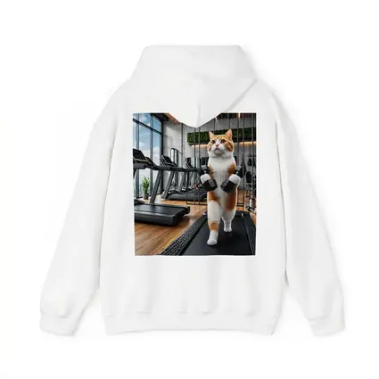 Orange Cat Lifting Dumbbells In Gym