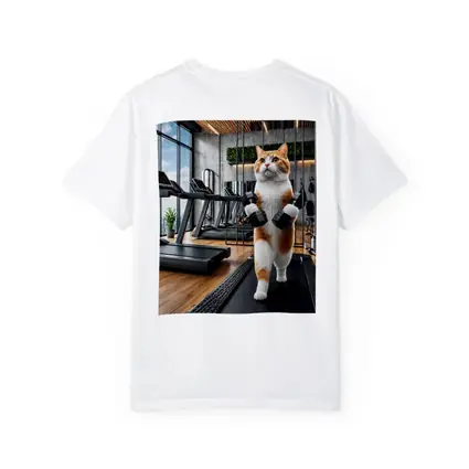 Orange Cat Lifting Dumbbells In Gym