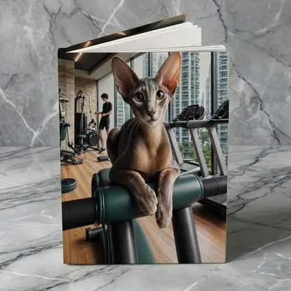 Oriental Shorthair Cat Relaxing in Gym