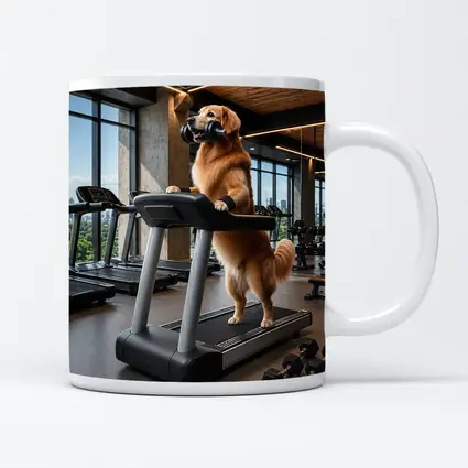 Golden Retriever Working Out In Gym