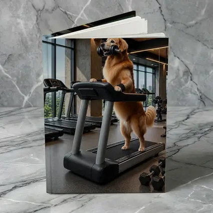 Golden Retriever Working Out In Gym