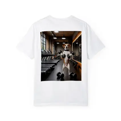 Beagle Lifting Dumbbells In Modern Gym