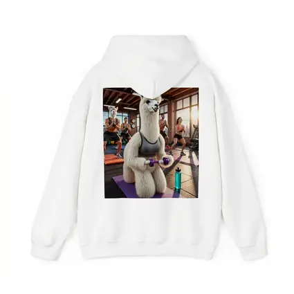 Llama Lifting Weights In Fitness Gym