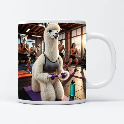 Llama Lifting Weights In Fitness Gym