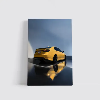 Lexus GS F Yellow Sedan Studio Shot