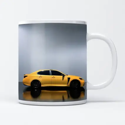 Lexus GS F Yellow Studio Reflective Background