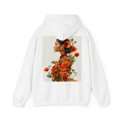Woman Double Exposure Red Poppies Floral Art