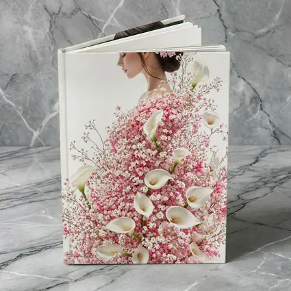Woman Silhouette Pink Calla Lily Floral Art