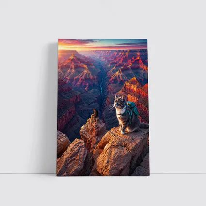 Tabby Cat Hiking Grand Canyon Sunset