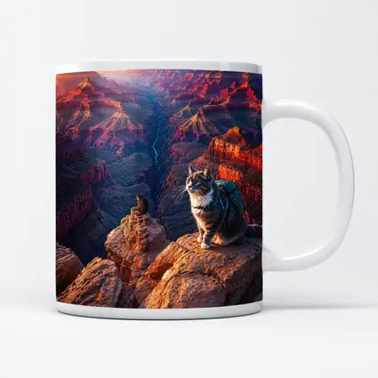 Tabby Cat Hiking Grand Canyon Sunset