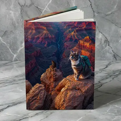 Tabby Cat Hiking Grand Canyon Sunset