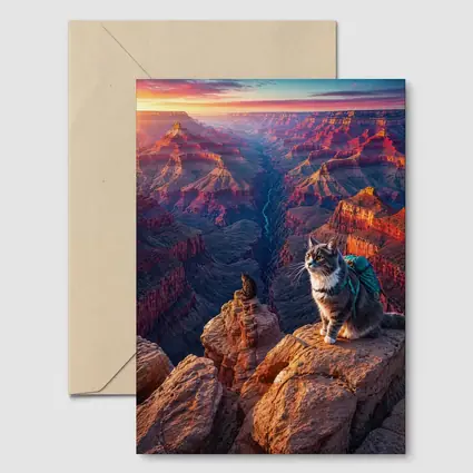 Tabby Cat Hiking Grand Canyon Sunset