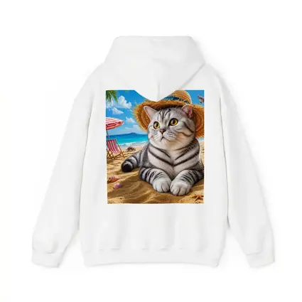 American Shorthair Cat Beach Summer Straw Hat