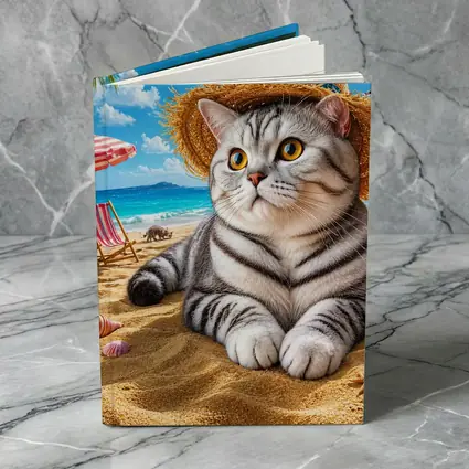American Shorthair Cat Beach Summer Straw Hat