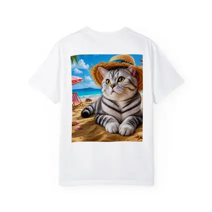 American Shorthair Cat Beach Summer Straw Hat