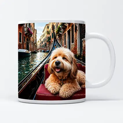 Goldendoodle Dog Riding Gondola Venice Canal