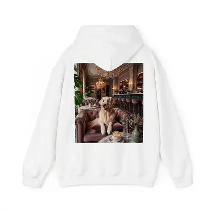 Golden Retriever Relaxing in Elegant Cafe