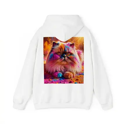 Himalayan Cat Covered in Colorful Holi Powder