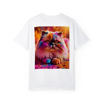 Himalayan Cat Covered in Colorful Holi Powder