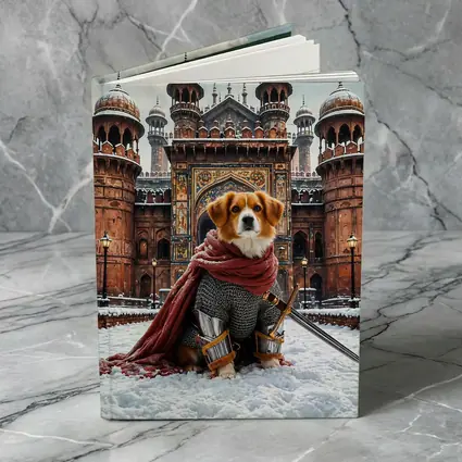 Knight Dog Warrior Indian Palace Winter Scene