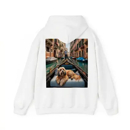 Fluffy Dog Riding Gondola Venice Canal
