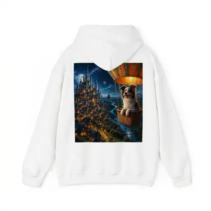 Border Collie Hot Air Balloon Fantasy Castle