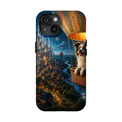 Border Collie Hot Air Balloon Fantasy Castle