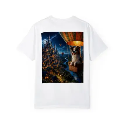 Border Collie Hot Air Balloon Fantasy Castle