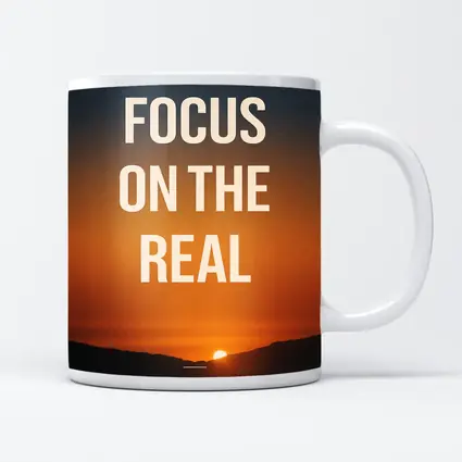 Focus On The Real Mindset Sunset Quote