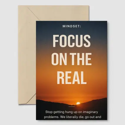 Focus On The Real Mindset Sunset Quote