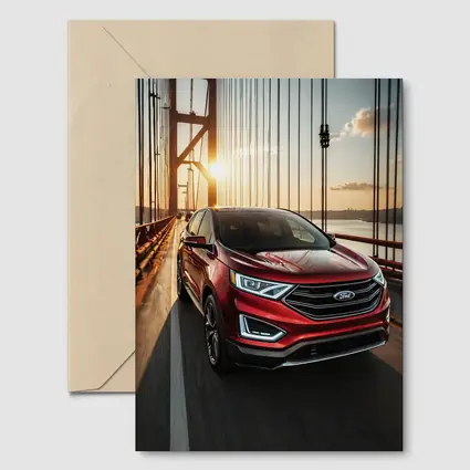 Ford Edge SUV Crossing Sunset Bridge