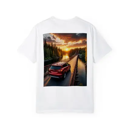 Ford Escape Red SUV Bridge Sunset