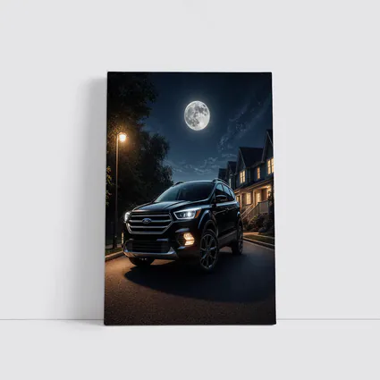 Ford Escape SUV Moonlit Suburban Night
